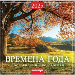 Календарь 2025год 285х285 скрепка Времена года 0700002