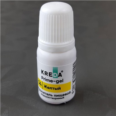 Краситель пищевой гелевый Kreda Prime-gel 04 желтый 10 мл