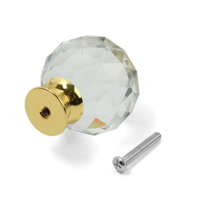 Ручка кнопка Cappio "Алмаз", стеклянная, d=40 мм