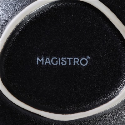 Салатник фарфоровый Magistro Carbon, 12×10,5 см, цвет чёрный