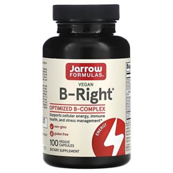 Jarrow Formulas B-Right, Витамин B Комплекс - 100 растительных капсул - Jarrow Formulas