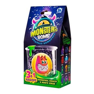 Игрушка ТМ "Monster's bomb" Набор 3в1 (бомбочка,монстр,слизь) арт.MB001P