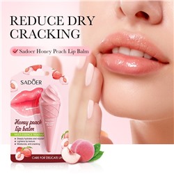 Увлажняющий бальзам для губ мороженое с экстрактом персика Sadoer Lip Balm