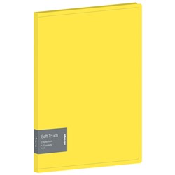 Папка 30 вкладышей "Berlingo" Soft Touch 17мм, 700 мкм, желтая, с внт. карманом DB4_30984