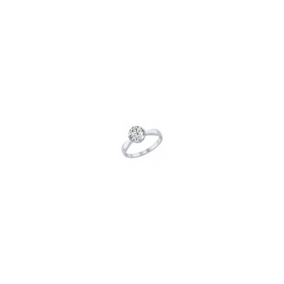 Помолвочное кольцо из серебра с фианитом, 89010030