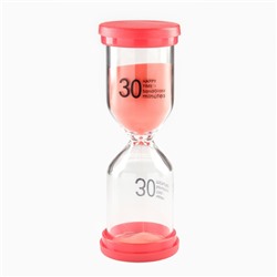 Песочные часы Happy time, на 30 минут, 4.4 х 12.6 см, красные