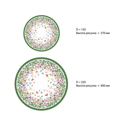 Скатерть "Луговые цветы" d=220 см, 100% хл, саржа 190 гр/м2
