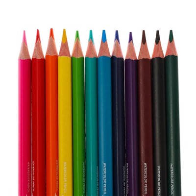 Карандаши акварельные 12 цветов HappyColor, МИКС