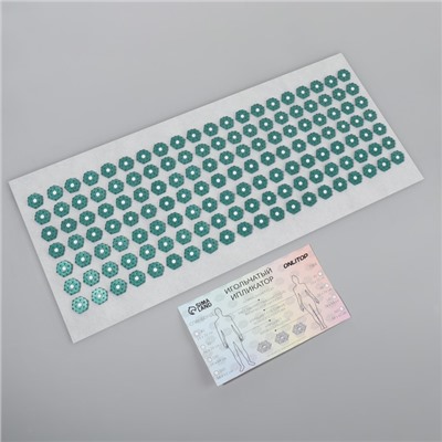 Ипликатор - коврик, основа спанбонд, 140 модулей, 28 × 64 см, цвет белый/зелёный