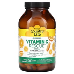 Country Life Буферизованный Витамин C - 1000 мг - 200 таблеток - Country Life