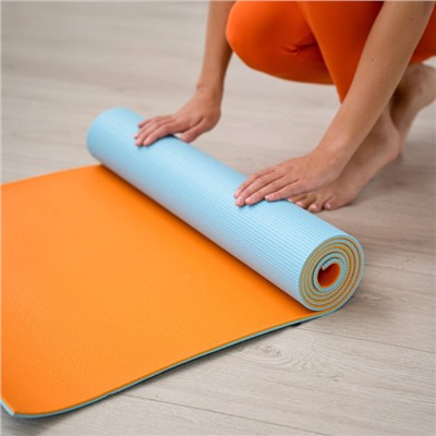 Коврик для йоги Sangh, 173×61×0,6 см, цвета МИКС