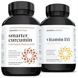 SMARTERNUTRITION Curcumin - Potency and Absorption + Plant-Based Vitamin D3 Immune Support with Vegan K2 Complex