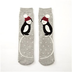Носки новогодние женские Collorista "Пингвинчики", р-р 36- 40 (23-25 см)