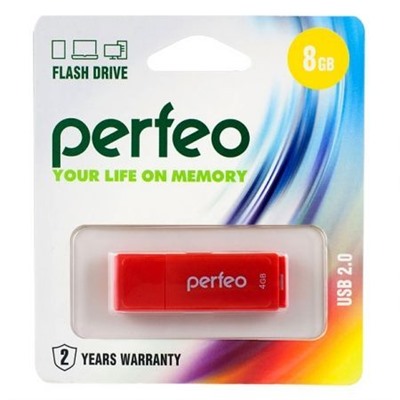 8Gb Perfeo C04 Red USB 2.0 (PF-C04R008)