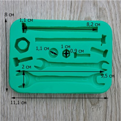 Молд силиконовый Ключи, болты и гайки