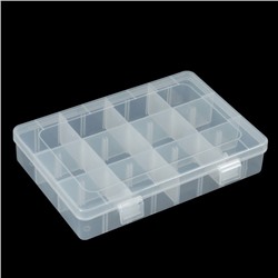 Коробка для рыболовных мелочей с регулируемыми ячейками К-63, 19.5х13.5х4 см, прозрачная