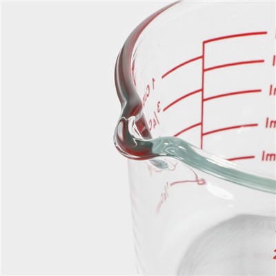 Кувшин мерный из жаропрочного стекла Доляна «Классика», 250 мл, 14×10,5×7 см