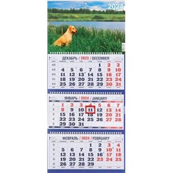2024г. Календарь-трио Животные Собака у реки 1300031
