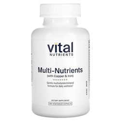 Vital Nutrients Мультипитательные вещества (с медью и железом), 180 вегетарианских капсул