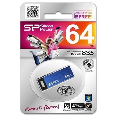 64Gb Silicon Power Touch 835 Blue USB 2.0 (SP064GBUF2835V1B)