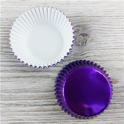 Капсулы бумажные для кексов Фиолетовые металлик 100 шт