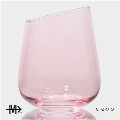 Набор стаканов стеклянных Magistro «Иллюзия», 450 мл, 9,5×11,5 см, 6 шт, цвет розовый