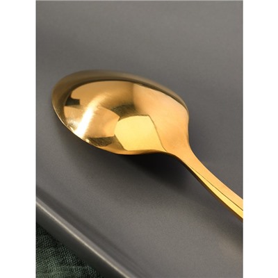 Ложка чайная из нержавеющей стали Magistro «Олин GOLD», длина 16 см, на подвесе, цвет золотой
