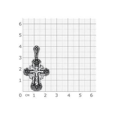 Крест (свт.Николай) из серебра частичное чернение литье