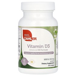 Zahler Витамин D3, 25 мкг (1000 МЕ), 250 мягких таблеток