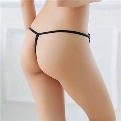 Трусики Бабочка с доступом и бусами "Butterfly Panties Black" черные