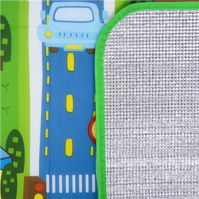 Игровой коврик на фольгированной основе «Транспорт и дороги», 180х100x0,5 см, Крошка Я