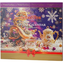 SebaSTea. Новый год. Advent Calendar. Фиолетовый карт.упаковка, 24 пак.