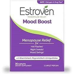 Estroven Mood Boost For Menopause Relief - 30 Ct. - Clinically Proven Ingredients That Help Manage Mood Swings, Night Sweats & Hot Flash Relief - Drug-Free and Gluten-Free