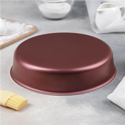 Форма для торта «Забава», 1,6 л, d=22 см, антипригарное покрытие, цвет бордовый