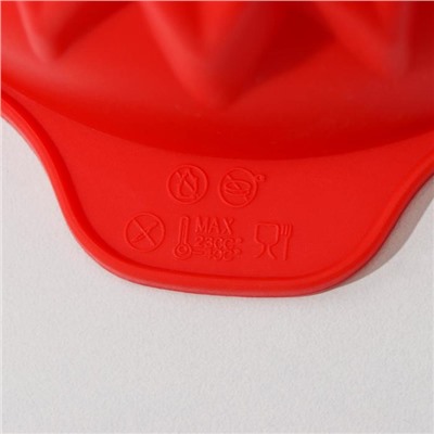 Форма силиконовая для выпечки Доляна «Подсолнух», 15,3×13 см, внутренний размер 12×12×4,5 см, цвет красный
