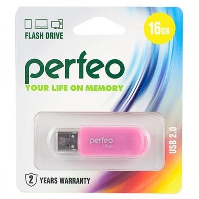 16Gb Perfeo C03 Pink USB 2.0 (PF-C03P016)