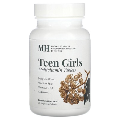 Michael's Naturopathic Мультивитамины для девочек-подростков, 60 вегетарианских таблеток
