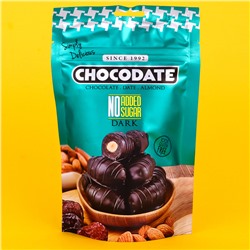 Финики с миндалем в темном шоколаде без добавления сахара«Chocodate»  100 гр