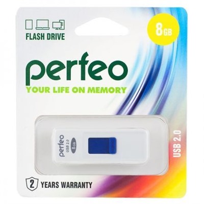 8Gb Perfeo S03 White USB 2.0 (PF-S03W008)
