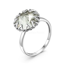 Кольцо из серебра с кристаллом Swarovski Серебряная тень родированное 925 пробы 0004кр-001SSHA