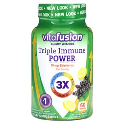 Vitafusion Тройная сила иммунитета, Натуральный ягодно-цитрусовый, 60 жевательных конфет - vitafusion
