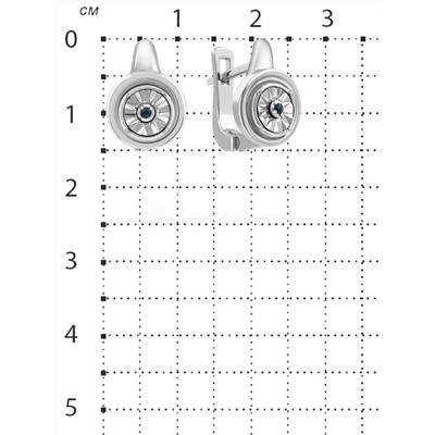 Серьги из серебра с синим сапфиром родированные 925 пробы SE01992B-SP