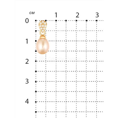 Подвеска из золочёного серебра с культ. жемчугом и фианитами