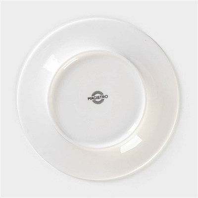 Тарелка фарфоровая обеденная Magistro Argos, d=20,6 см, цвет белый