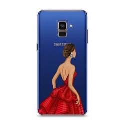 Силиконовый чехол Девушка в красном платье на Samsung Galaxy A8 2018