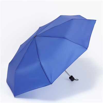 Зонт механический «Однотонный», 3 сложения, 8 спиц, R = 48 см, цвет синий