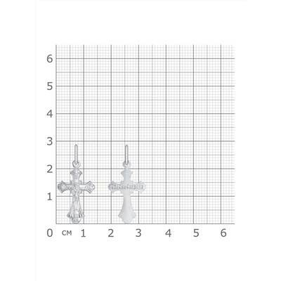 036.55 крест из серебра штампованный белый