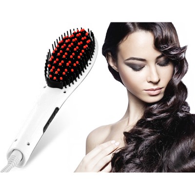 Расческа-выпрямитель "FAST HAIR STRAIGHTENER" HQT-906 White