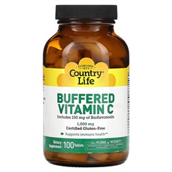 Country Life Буферизованный Витамин C, 1000 мг, 100 таблеток - Country Life
