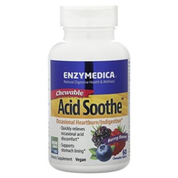 Enzymedica Chewable Acid Soothe, ягоды, 60 жевательных таблеток